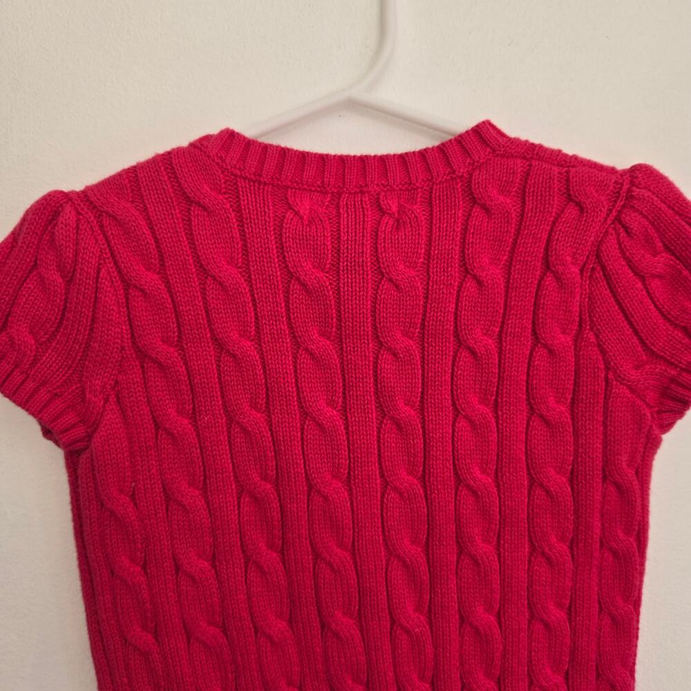 NWT Polo Ralph Lauren Girl Cable Knit Sweater Hot Pink Summer Cotton 3 - Picture 5 of 9
